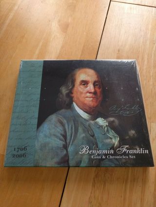 Benjamin Franklin Coin And Chronicles Set Us Silver Dollar