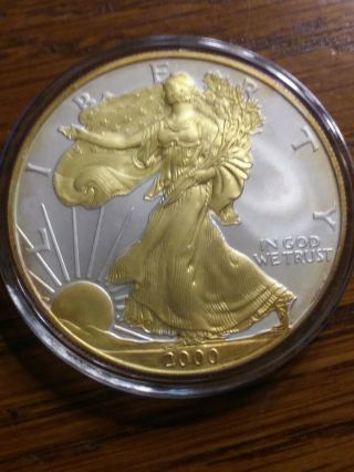 2000 United States 1 Oz.  999 Fine Silver Eagle Painted/colorized Gold