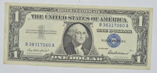 Crisp 1957 $1.  00 Silver Certificate United States Dollar Currency Note 814