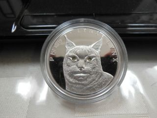2008 Belarus 20 Rubles 1 Oz.  999 Silver Proof Lynx With - Low Mintage