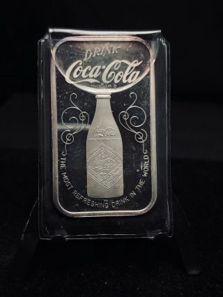 1976 Coca Cola 75th Anniversary 1 Oz Silver Art Bar Cincinnati Sn 5516 (1798)
