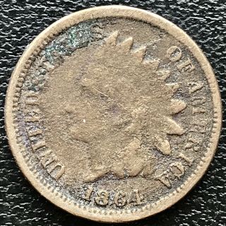 1864 Indian Head Cent 1c Circulated One Penny 15657