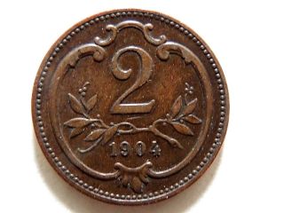 1904 Austrian Two (2) Heller Coin
