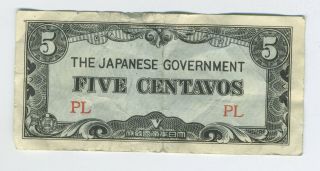 Philippines - Japanese Occupation - 5 Centavos Banknote - Wwii