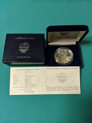 Silver American Eagle Dollar 1991 Us $1 Coin