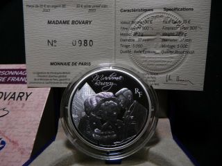 N90 France 2013 Monnaie De Paris Silver €10 Madame Bovary Proof W/ Box &