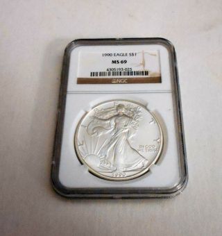 2002 Silver American Eagle Ngc Ms - 69