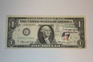 $1 Bicentennial December 25,  1976 Washington " S Crossing Stamped C 87322496b
