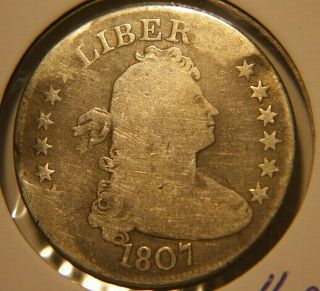 1807 Draped Bust Us Silver Quarter Dollar.