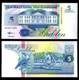 Suriname 5 Gulden 1998 P 136 Unc