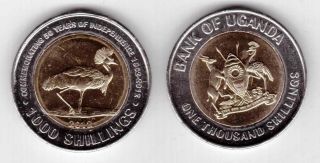 Uganda - Issue Bimetal 1000 Shillings Unc Coin 2012 Year 50 Anni Independence