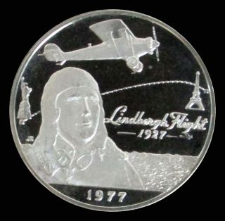 1977 Silver Samoa $1 Proof Lindbergh 