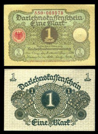 Germany 1 Mark 1 - 3 - 1920 P 58 Unc