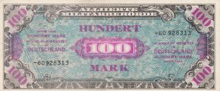 Germany:p - 197a,  100 Mark,  1944,  Wwii,  Allied Military Currency,