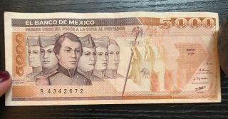 México 5000 Pesos Series Hp Circulated Banknote