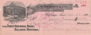 1904 Billings Montana First National Bank,  Vignette Of Bank