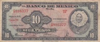 Diez Pesos De Febrero De 1954 Banco De Mexico