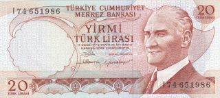 20 Turk Lirasi Aunc Banknote From Turkey 1975 Pick - 188