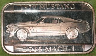 1970 Mustang Boss Mach 1 - One Troy Ounce Of.  999 Pure Silver Bar