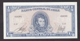 Chile - 1/2 Escudo 1962 - Aunc
