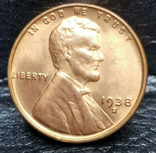 1938 - S Lincoln Wheat Penny Cent - Choice Gem Brilliant Uncirculated 11