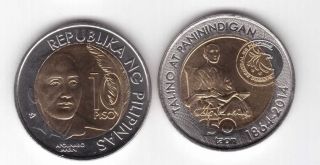 Philippines - Bimetal 10 Piso Unc Coin 2014 Year 150th Anni Talino