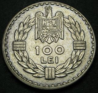 Romania 100 Lei 1932 - Silver - Carol Ii.  - Vf - 2750