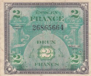 2 Francs Fine Banknote From Allied Military In France 1944 Pick - 114