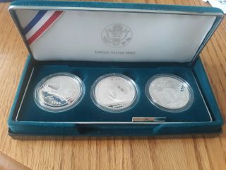 1994 3 U.  S.  Veterans Commemorative Silver Dollars Coin Set