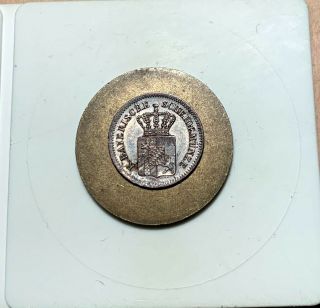 1870 German States Hesse Darmstadt 1 Kreuzer Silver Foreign Coin