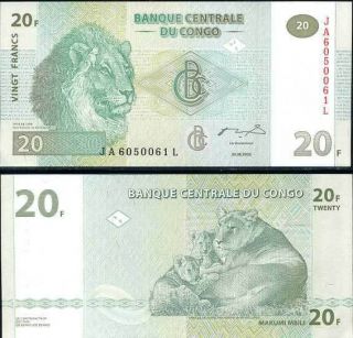 Congo 20 Francs 2003 P 94 Hdm Unc