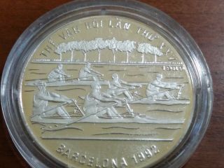 1992 Vietnam 100 Dong Silver Proof Coin,  Olympic Rowing