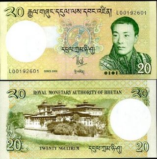 Bhutan 20 Ngultrum 2006 P 30 Aunc