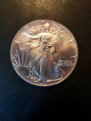 1987 Silver Dollar Coin 1 troy oz AMERICAN EAGLE Walking Liberty.  999 Fine 2