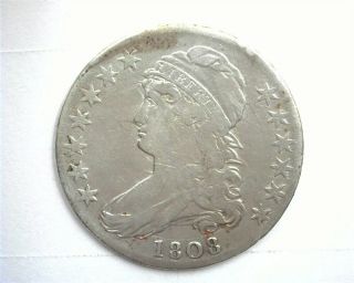1808 Capped Bust Silver 50 Cents Very Fine Scarce