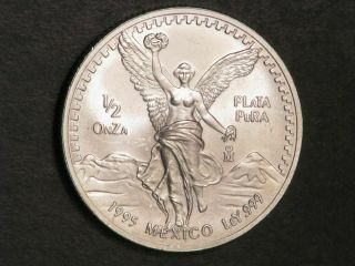 Mexico 1995 1/2 Onza Winged Victory Silver Bu