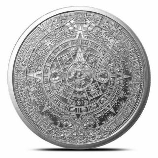 Lucky Coin 1 Oz Silver Round - Aztec Calendar -.  999 Pure Silver Cover