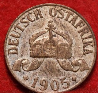 1905 - J German East Africa 1/2 Heller Foreign Coin