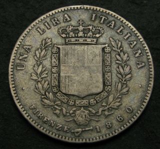 Tuscany (italian State) 1 Lira 1860 - Silver - Provisional Government - F - 1719