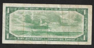 1954 canadian 1 dollar star note BC - 37bA modified portrait cirulated 2
