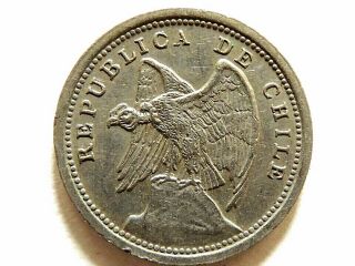 1933 - S Republic Of Chile Ten (10) Centavos Coin