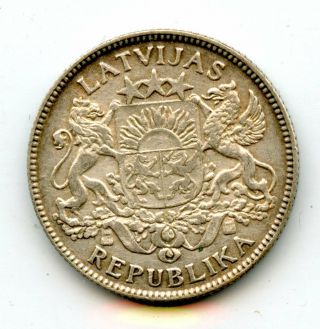 Weeda Latvia 7,  1924 Silver 1 Lats,  See Scans
