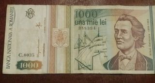 Romania,  1000 (1,  000) Lei,  1993