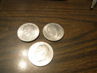 3 Eisenhauer Silver Dollars 1776 - 1976