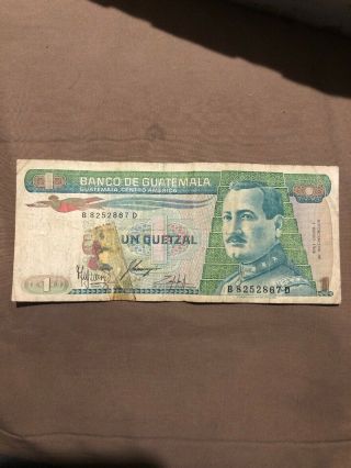 Banco De Guatemala 1 Un Quetzal Bill