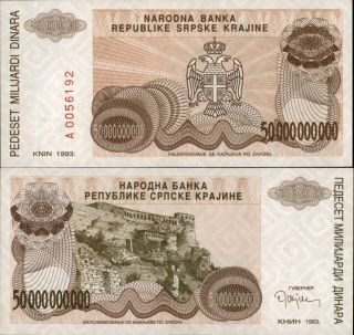 Croatia - Krajina 50 Billion Dinara 1992 (a451)