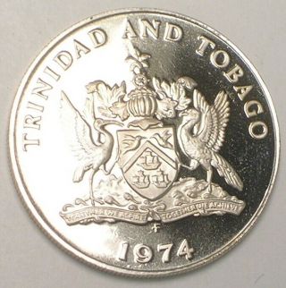 1974 Trinidad and Tobago 50 Cents Kettle Drums Coin Proof 2
