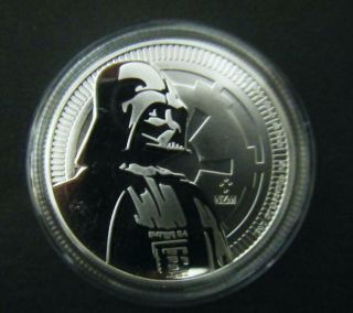 2017 $2 1oz Niue Zealand Star Wars Darth Vader Silver Bullion Coin.  999