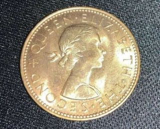 1962 Zealand 1/2 Penny.  Gem No Carbon