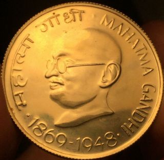India 1969 B Mark 10 Rupees Mahatma Gandhi Silver Proof Coin